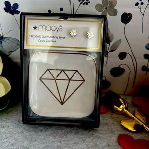 14kt Gold over Sterling Silver Cubic Zirconia